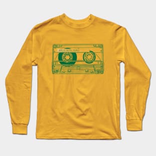 Cassette Tape (Cadmium Green Lines) Analog / Music Long Sleeve T-Shirt